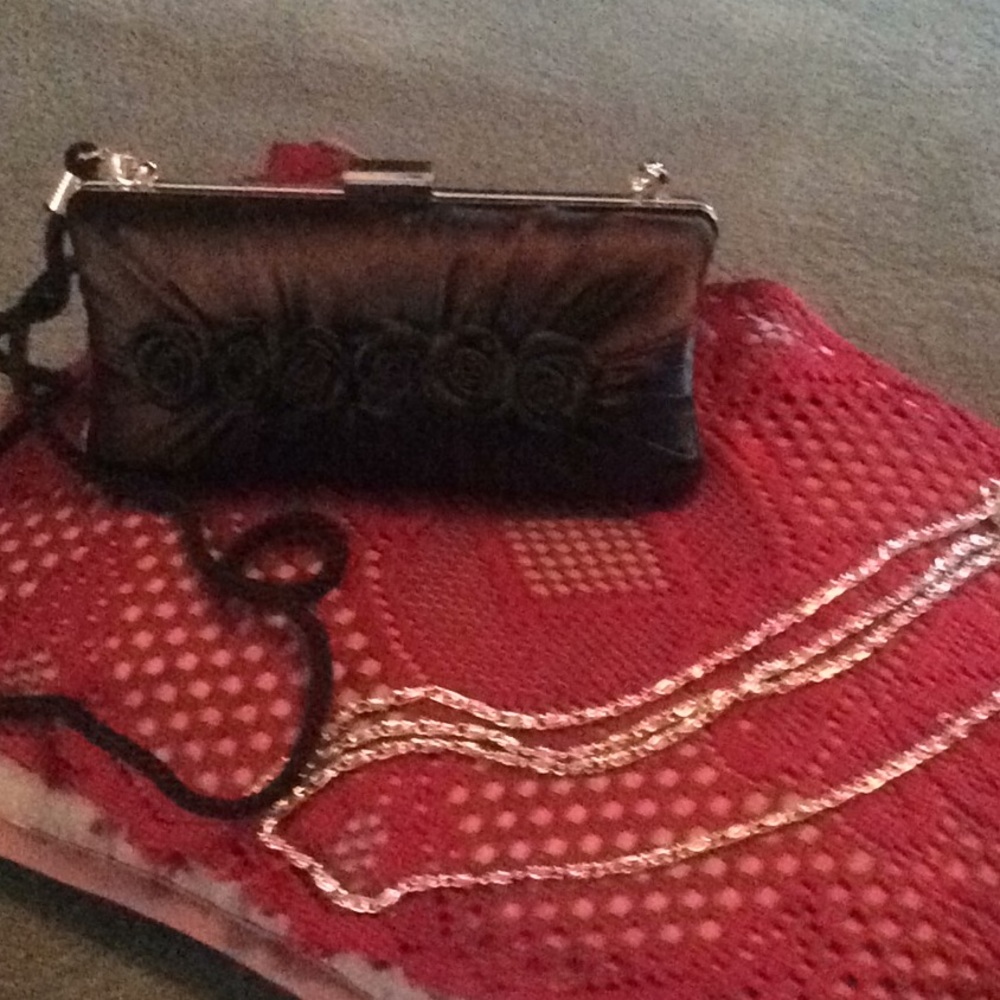 Beautiful Classy Black Satin Evening Handbag